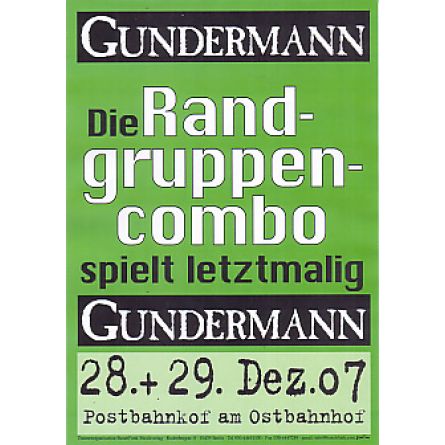 RANDGRUPPENCOMBO spielt wieder Gundermann, Plakat