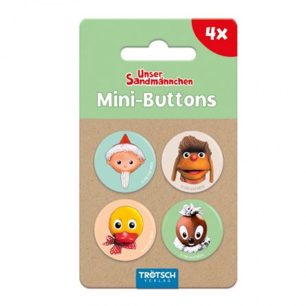 Unser Sandmännchen - Mini-Buttons Retro (4er Set)