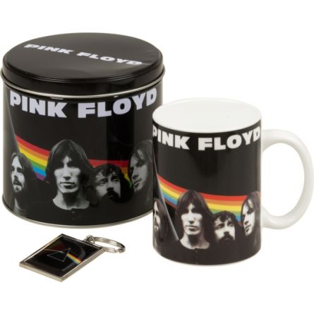 Pink Floyd Sammelbox mit Porzellanbecher und Schlüsselanhänger. 