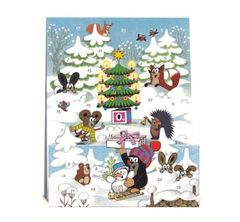 Der kleine Maulwurf feiert Weihnachten: Adventskalender zum Aufstellen mit Glimmer.
