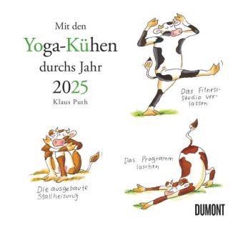 Mit den Yoga-Kühen durchs Jahr 2025 – Lustige Cartoons – Wandkalender 